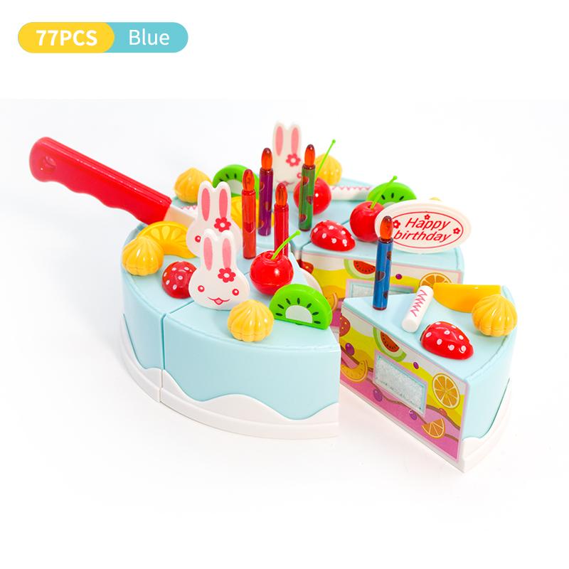 Girl Toy Cake DIY Minature Food Simulation Pretend Play Kitchen Set Tea Kid Cut Game Education Children Toys For 3 Year Birthday