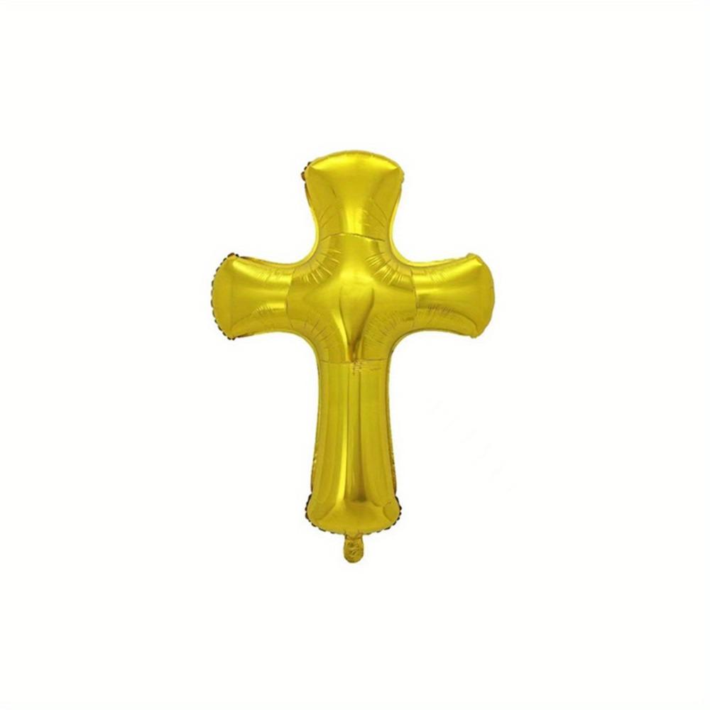 128PCS First Communion and Baptism Party Decoration Kit Cross Foil Balloons Are Used To Celebrate The First Communion with God