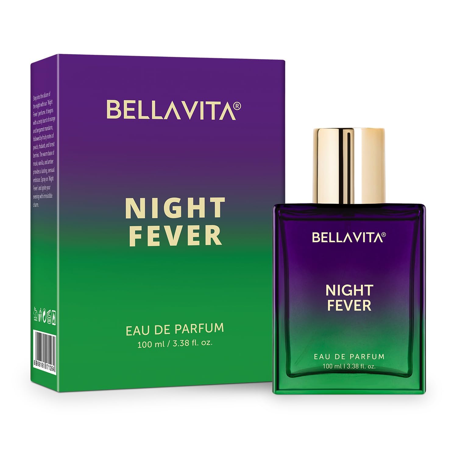 

BELLAVITA Night Fever | Стойкая парфюмерная вода 100 мл Духи для мужчин и женщин Фруктовый Премиальный Унисекс Аромат 100ML