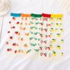 Spring & Summer Lace Sweet Floral Glass Silk Socks - Trendy and Cute Women's Socks with Sweat Absorption