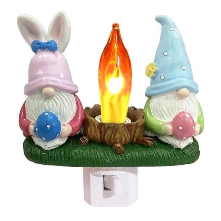 Easter Bunny Resin Craft with Flashing Lights for Kids' Room Decor