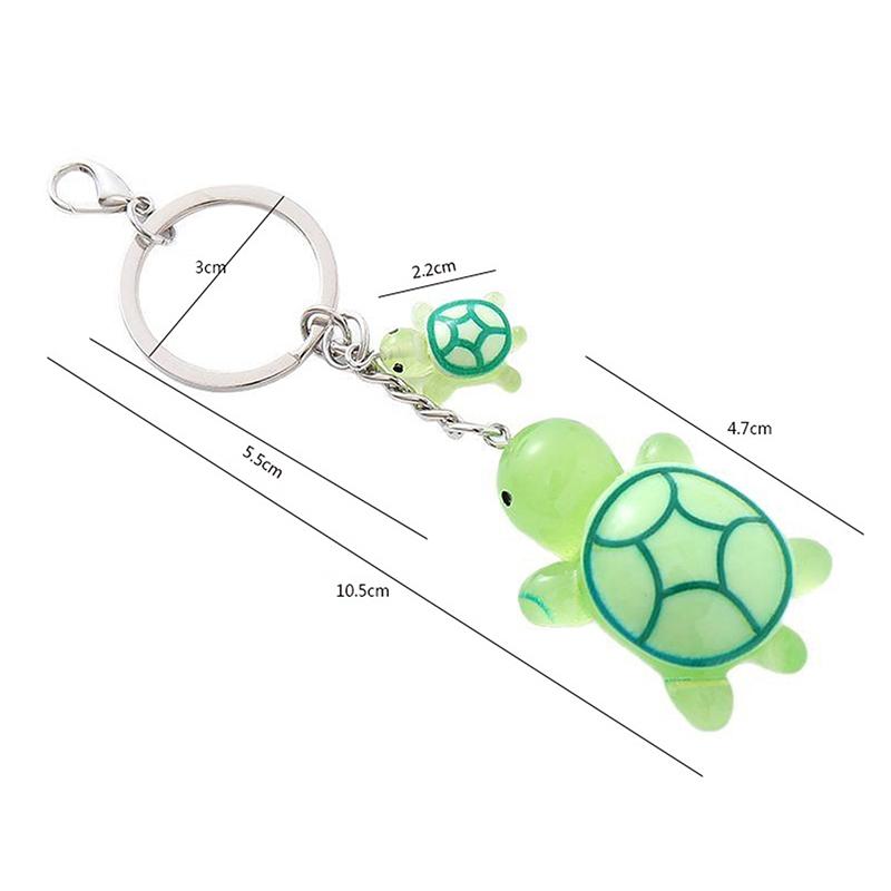 Portachiavi Pendente Tartaruga 3D Luminosa Cartone Animato Ciondoli Animali Carini Anello Portachiavi Accessori Decorazione Zaini Squisiti Regali