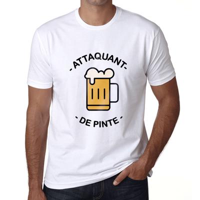 Tee Shirt Homme Vintage Graphic T Shirt Attaquant de Pinte Blanc