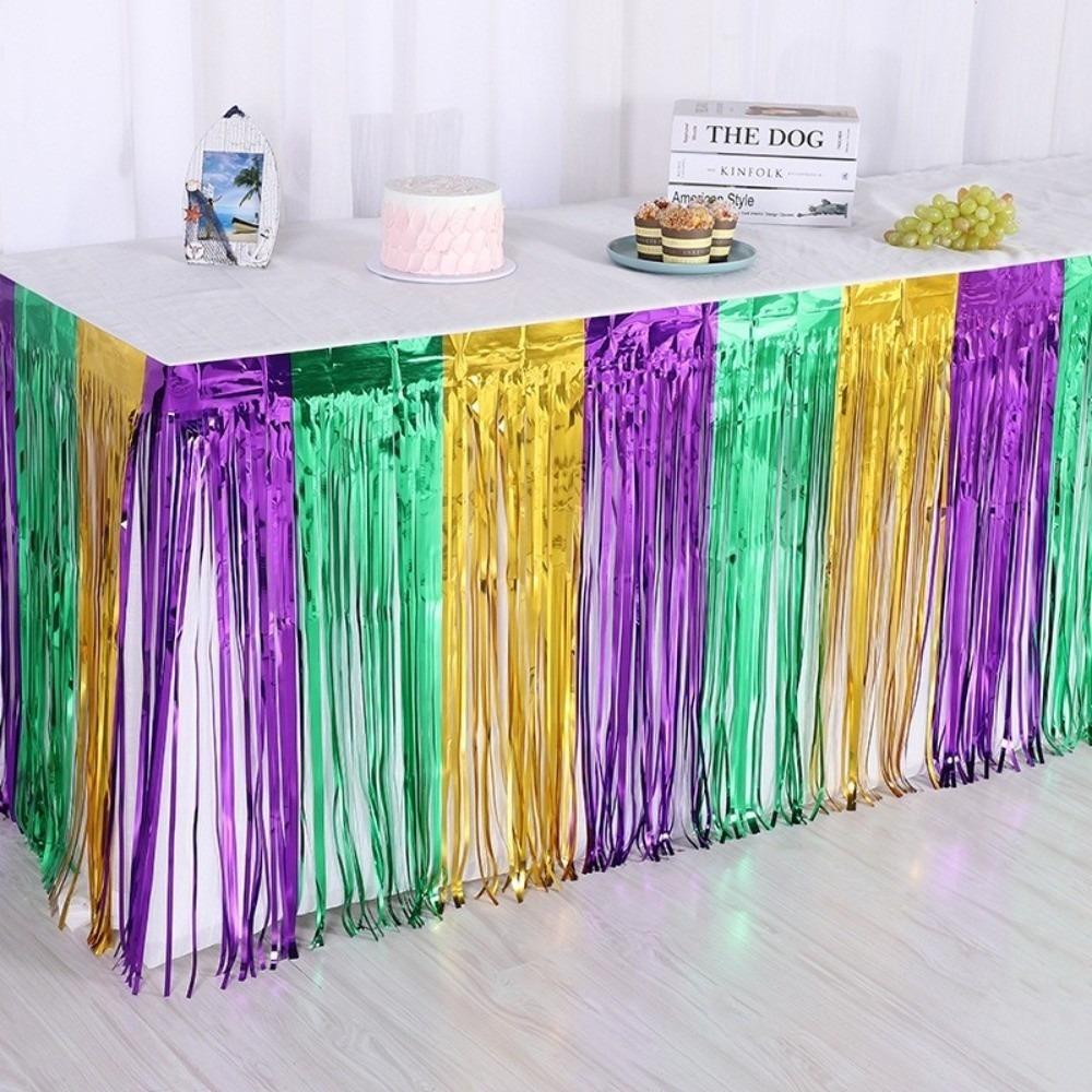 Colorful Table Skirt Tablecloths  For Party Birthday Gatherings Holiday Wedding Decorations