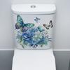 Hand Painted Blue Rose Butterfly Wall Stickers for Bedroom Door Decor and Suitcase Creative Decals for Girls Room