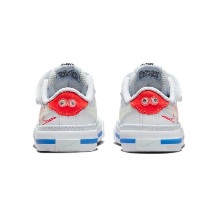 Nike Court Legacy Durable Non-Slip Low-Top Walking Shoes Baby Shoes White Red FB7781-100