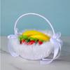 Handheld Flower Girl Basket White Wedding Decoration Basket Lace Flower Basket  Party Home Decor