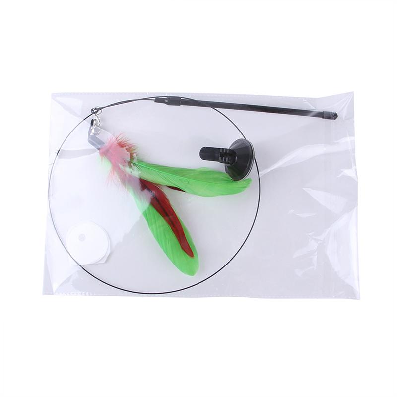 Cat Toys Simulation Bird Interactive Sucker Feather Bird with Bell Cat Stick Toy for Kitten Playing Teaser Wand Toy Cat Supplies