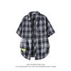 Trendy Retro Plaid Plus Size Casual Men's Short Sleeve Shirt C2175-P24
