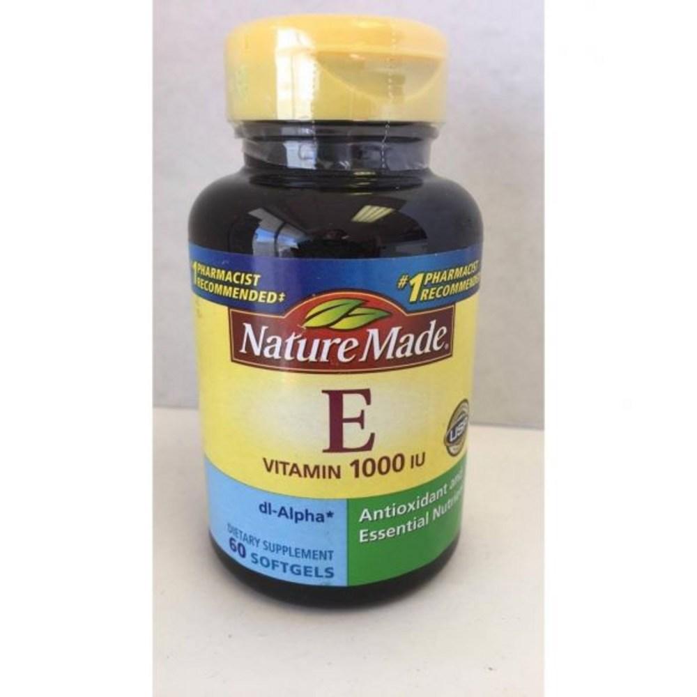 Nature Made Vitamin Softgels E 1000 IU dl-Alpha 60 Ct 60 Tablets