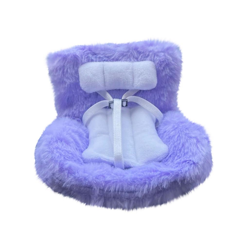 Autodekorationen, Autositz für Puppen, pelziges Kissen, lässt sich mit einem Sitz am Auto befestigen, inklusive Sitzbein für die Anzeige auf dem Schreibtisch