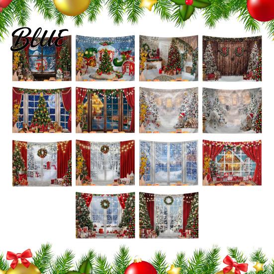 Christmas Wall Hanging Snow Scene Tapestry Holiday Backdrop Xmas Tree Cloth for Window Wreath Tapestry Bedroom Living Room 59x39 Inch Party