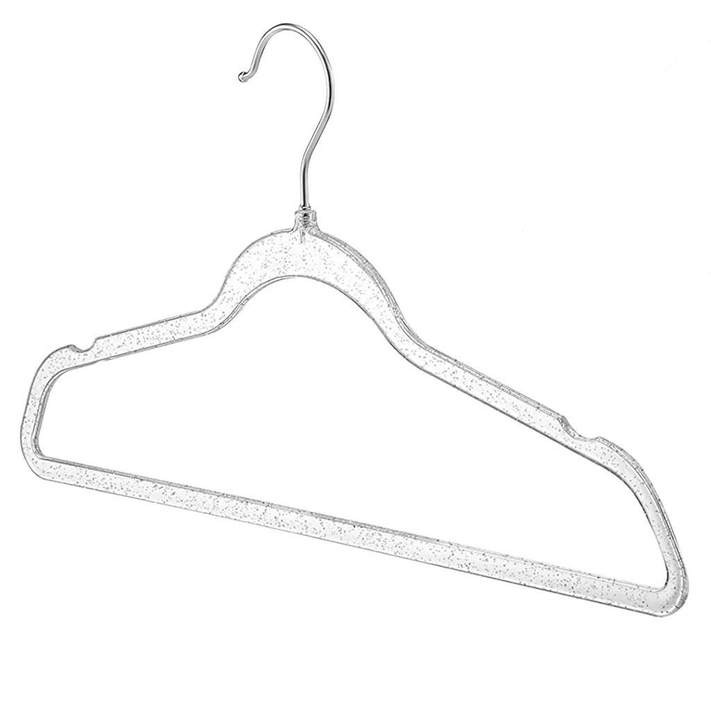 Plastic Hangers for Clothes with Anti Slip Grooves and Multiple Colors for Adults Kids