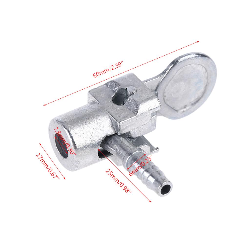 Metal Air Chuck Mini Tire Inflator Hose End with Barb Connector for Hose Repair