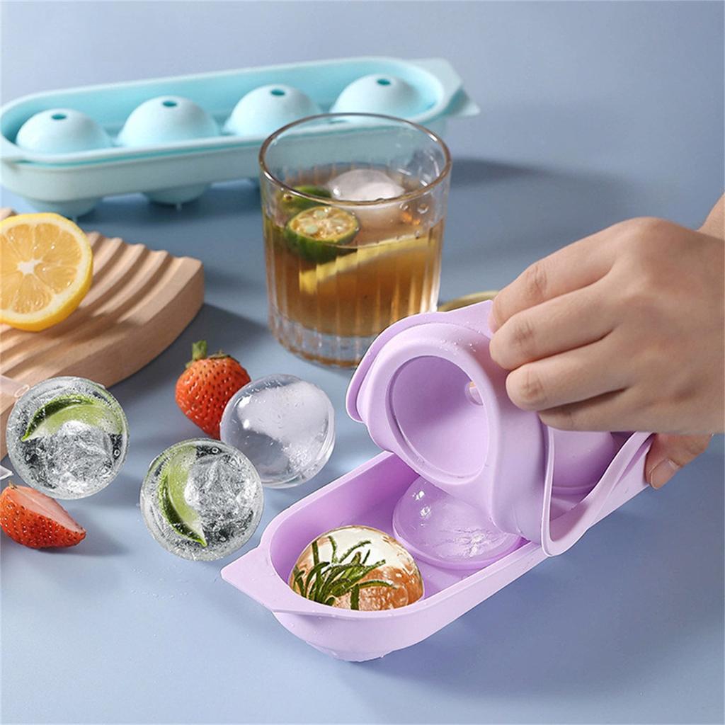 4 Ice Ball Molds Silicone Ice Tray Molds Whiskey Silicone Ice Making Molds