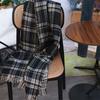 Long Men Thick Shawl Warm Double-sided Scarf Large Plaid Knitted Scarf  Autumn