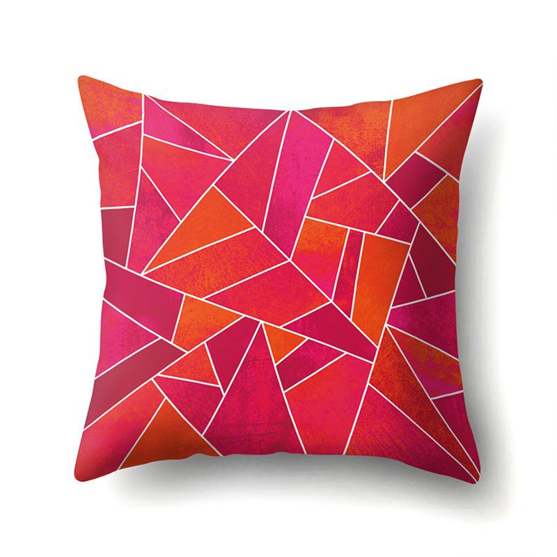 Polyester Pillow Case Decorative Geometric Home Printed Pillow Case Waist Cushion Cover Car Cushion Head Cushion Cover