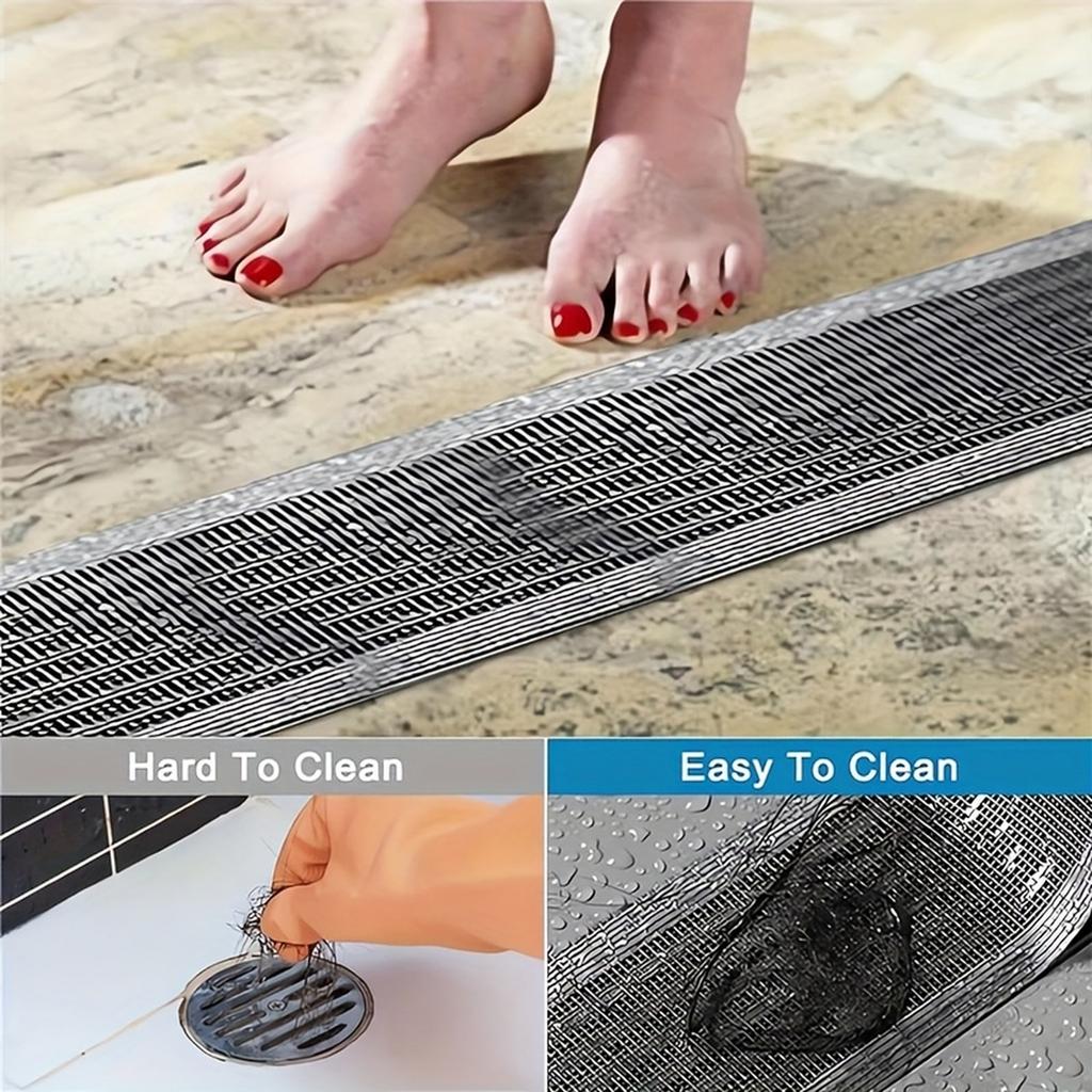 Disposable Nanofiber Hair Catcher Roll for Kitchen Sink and Bathroom Floor, Cut-to-Size Filter, 10m