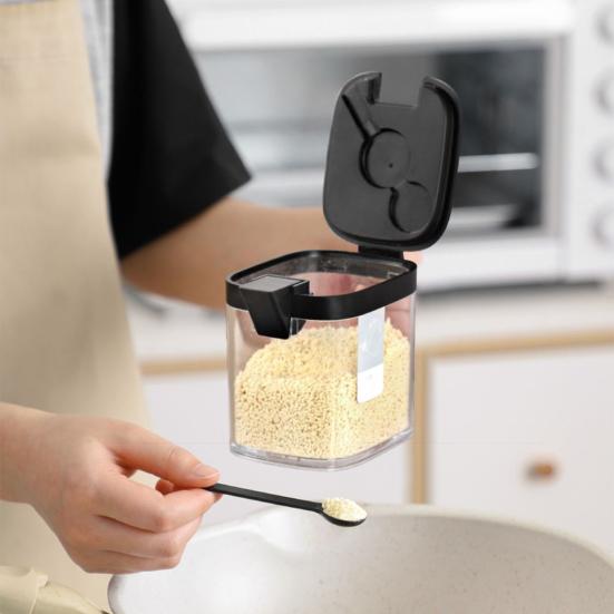 Fashion Transparent Body Large Capacity Washable Salt Pepper Sugar Container for Home Seasoning Rack