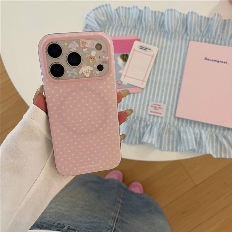 

Pink Polka Dot iPhone 17 Pro Max Case with Apple Magnetic Bracket iPhone 16 Pro