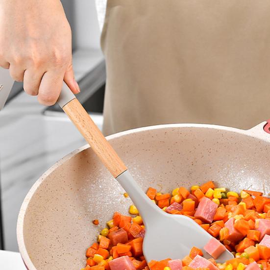 1 Set Cooking Tools Heat Insulation Food Grade Anti-scalding Non-stick Cookware Spatula for Dormitory