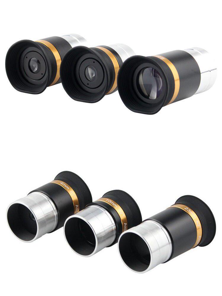 1.25-Inch HD Aspheric Wide-Angle Eyepiece (4-10-23mm, 62°) for Astronomical Telescopes
