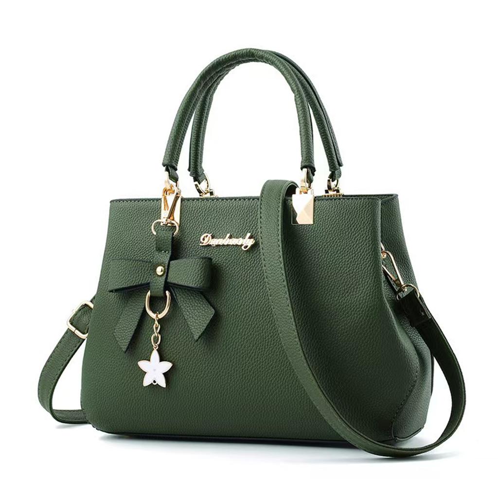 Danbaoly Large Capacity Handbag for Women Tote Shoulder Bag with Bow Accent and Star Charm Adjustable Crossbody Strap