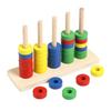 Certified Safe Children's Wooden Rainbow Ring Toss & Logic Training Toy