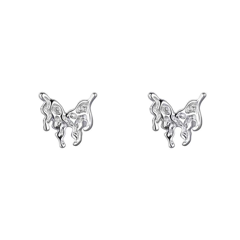 S999 Sterling Silver Butterfly Stud Earrings - Women's Simple, Stylish Design with High-End Feel, Comfort, and Care.