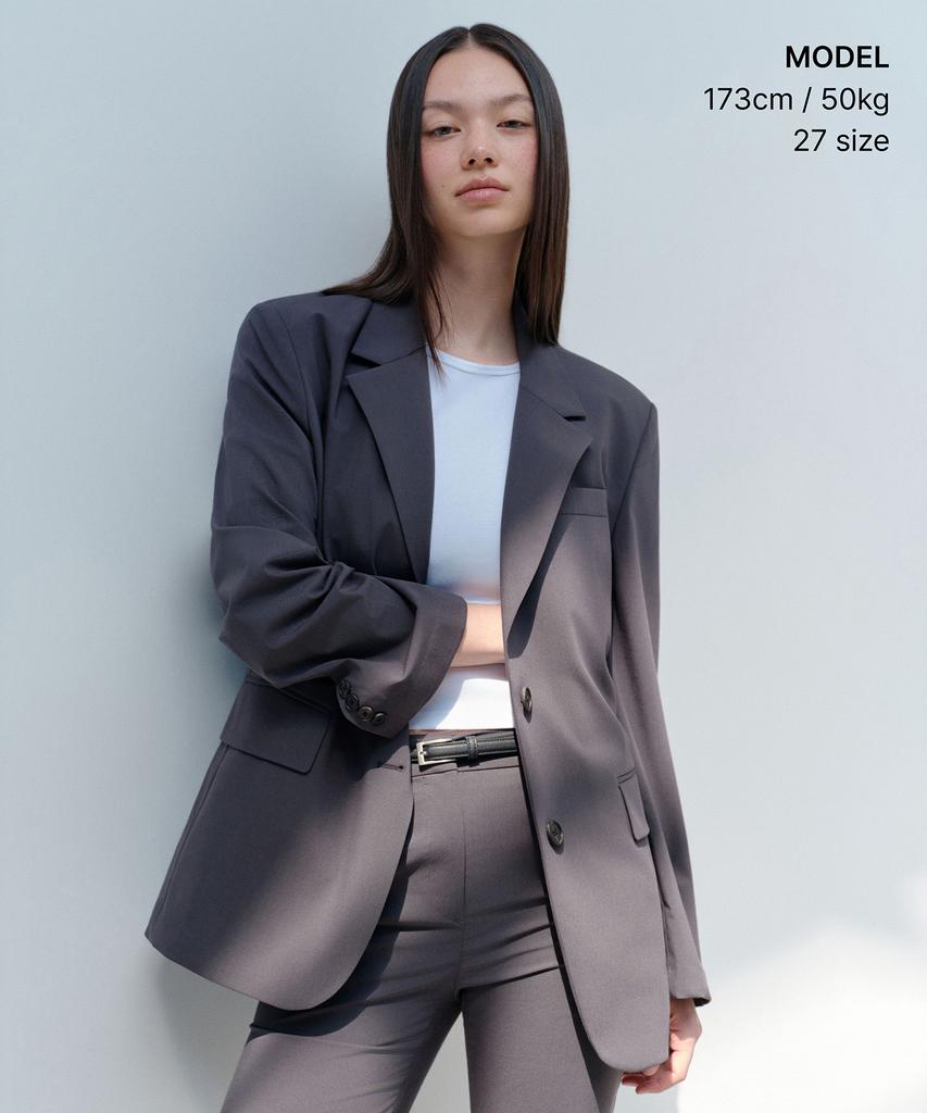 Musinsa Standard Woman [Cooltandard] Women'S Low Rise Flare Slacks [Gray]