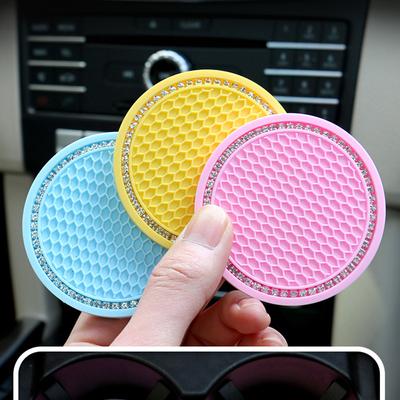 Nieuwe Bling Strass Bekerhouder Drink Pad Interieur Decoratie Leuke Anti-slip Ronde Duurzame Mat Coaster Warmte Resi Auto
