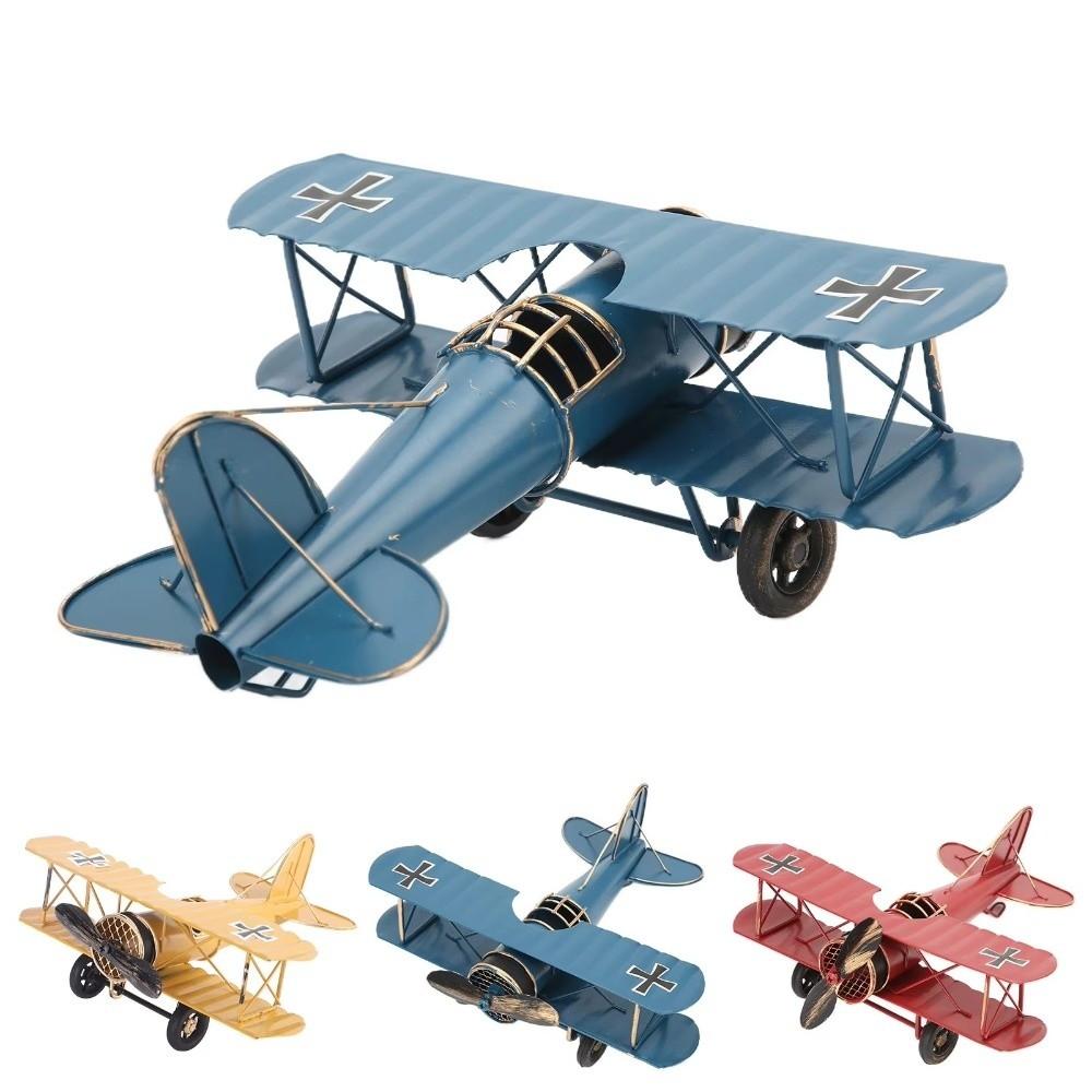 Wrought Iron Retro Metal Airplane Vintage Iron Aircraft Model Desktop Decor