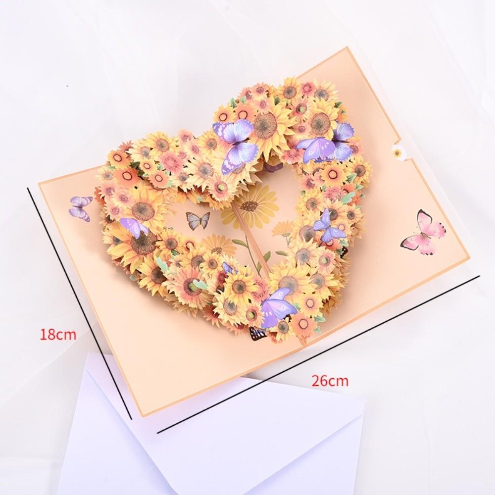 Karta 3D Pop-Up o Romantycznym Motywie Kształt Serca Mechanizm Pop-Up Karta z Motylem i Sercem Ręcznie Robiona Kartka z Życzeniami Walentynki