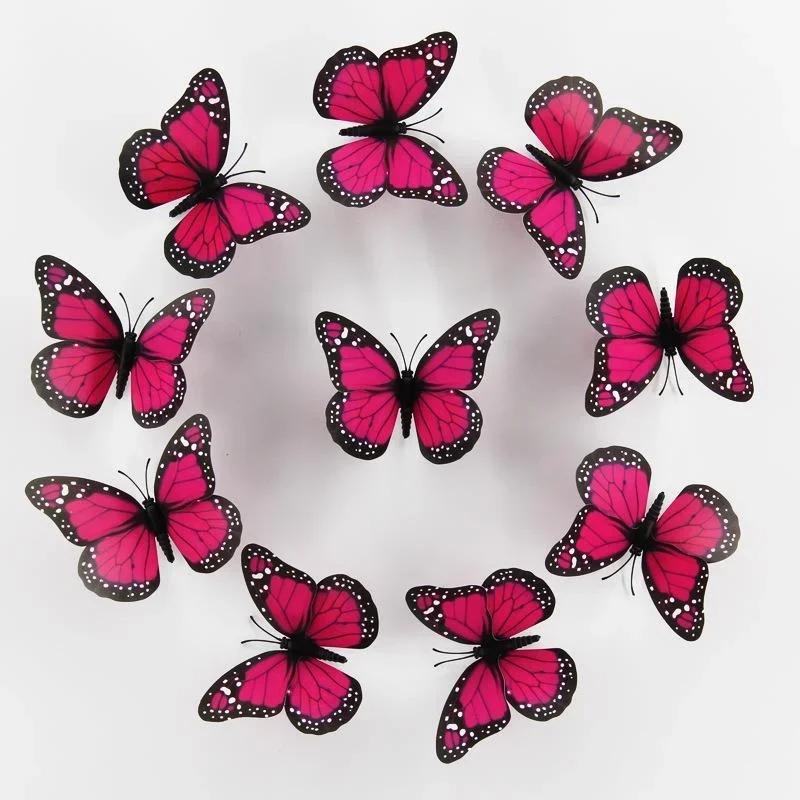 Pretty New 10Pcs 4.72 In Bedroom Butterfly Decoration Stickers Fakes Butterflies For Crafts Artificial Wall 3D Home Decorative