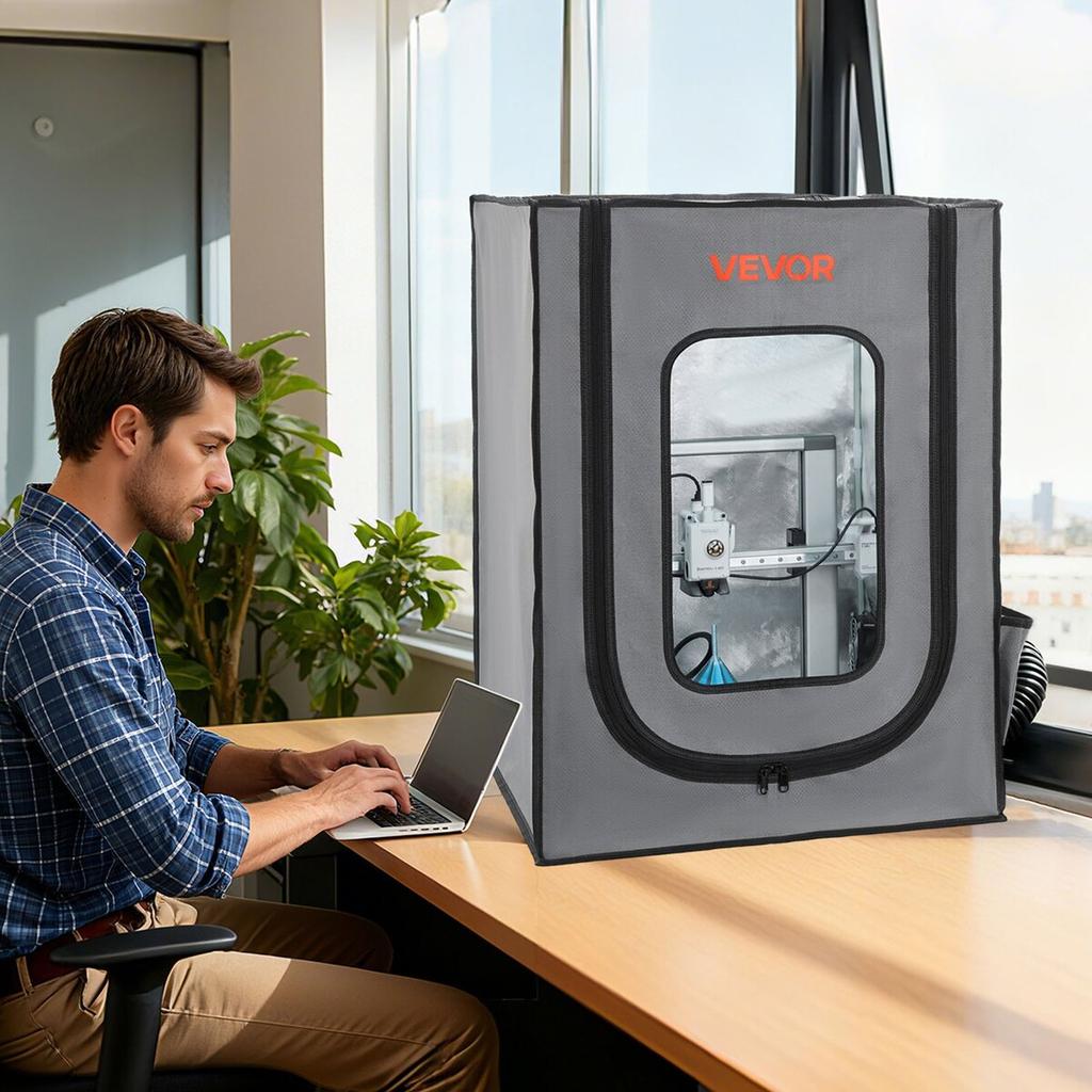 3D-Drucker-Gehäuse mit Belüftung, Staubdicht Wasserdicht Oxford-Gewebe Harz 3D-Drucker-Zelt, Konstanttemperatur Schutzhülle mit LED,