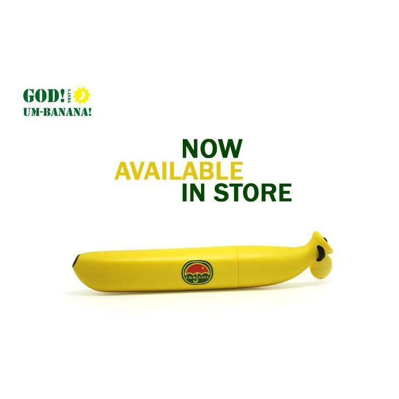 Cute Banana-Shaped Three-Fold Umbrella for Women Windproof Novelty Gift for Lovers