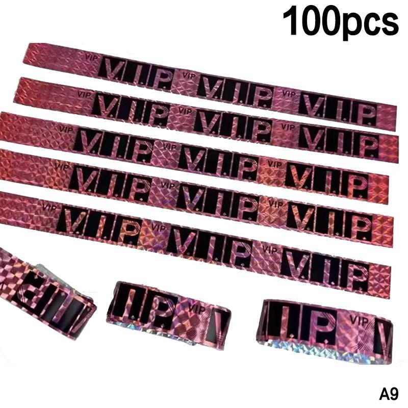 100Pcs Holographic Vip Wristbands Waterproof And Tear Resistant Design Perfect For Concerts Festivals Parties Events