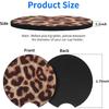 tifanso Car Cup Drink Holder Coaster, 2 Pack Car Coasters for Cup Holders, Cute Vehicle Accessories for Women and Girl (Leopard)