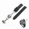 Swatch X Omega Compatible Rubber Strap with Type D-buckle, Double-line (black/black Line)