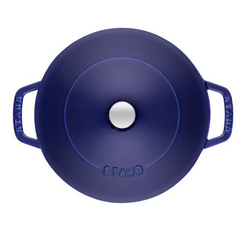 Staub Braiser Saut? Pan, Grand Blue, 28cm, Large, Double-Handled Cast Iron Enamel Pan, Shallow, Sukiyaki, Induction Compatible [Official Japanese Prod
