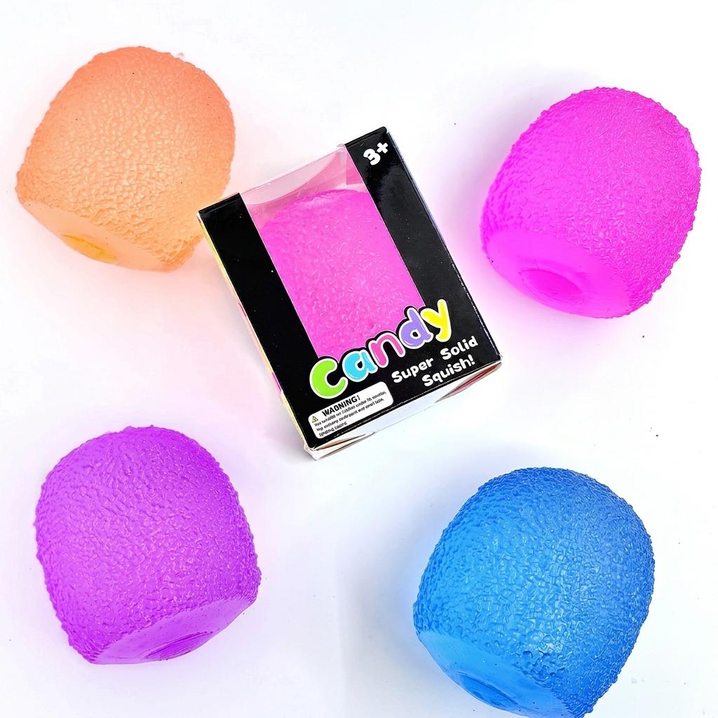 1Pc Heavy Duty Candy Squishy Toy With Box Moldable Super Solid Maltose Gel Filled Squeeze Ball Ultra Slow Rising Hand Grip