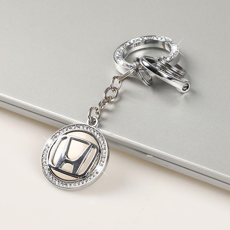 Car Keyring Diamond Pendant KeyChain For Honda Civic Fk7Fit 2 Mugen Fk8 Type R Accord Crv Jazz Pilot Vezel Insight FreedCRV City CG3