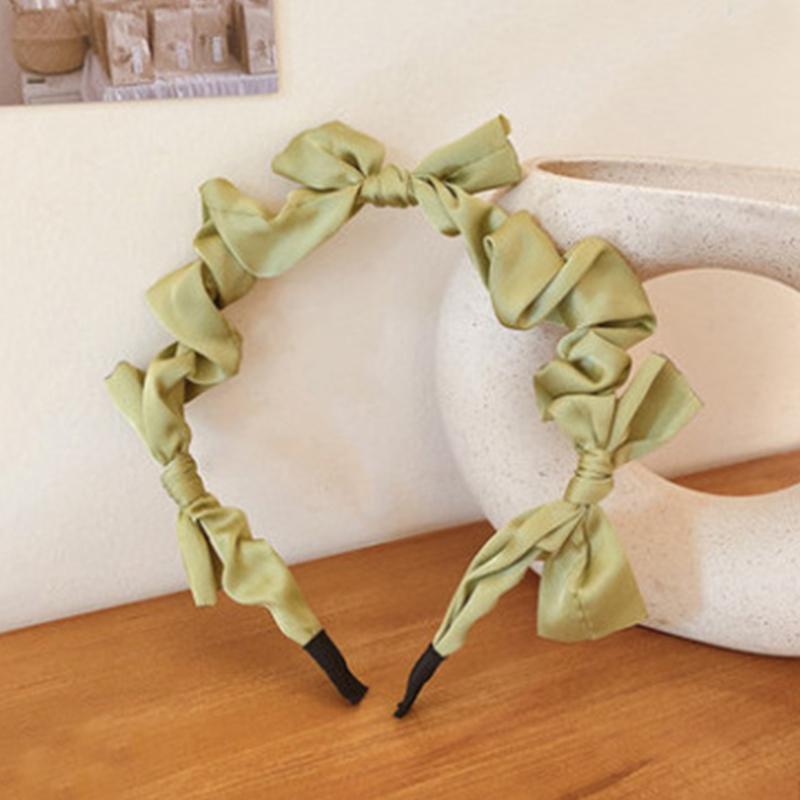Sweet Satin Knot Hairbands for Women Candy Colors Handmade Bow Hair Hoop Korean Girl Ins Hair Accessories