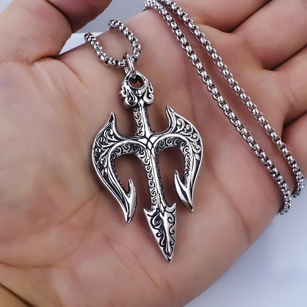 Collier Trident de Poséidon Tendance Homme Pendentif Matériau