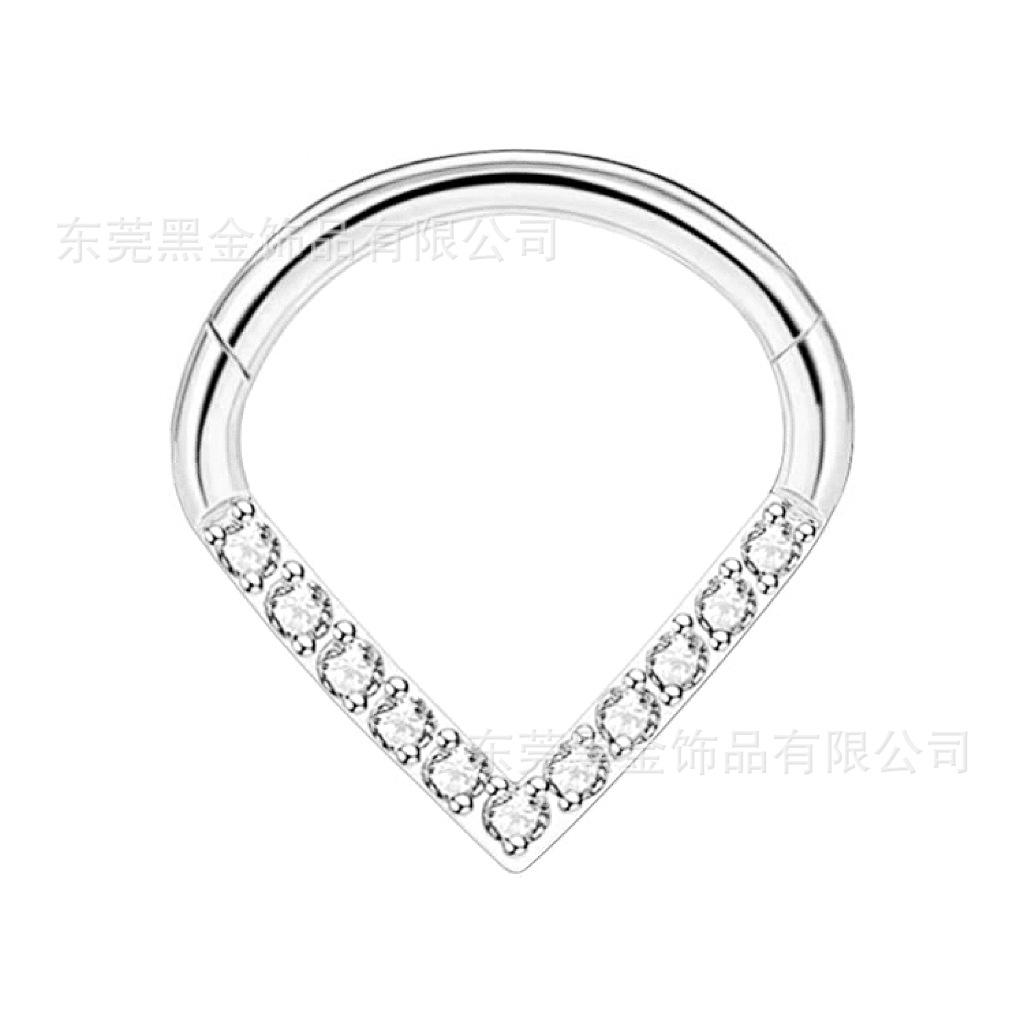 

Аксессуары Кольцо для носа из нержавеющей стали Модные украшения Украшения для пирсинга в форме капли воды Украшения для носа с бриллиантами 1.2*8mm