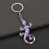 Keychain Pendant Geometric Pattern Imitation Gecko Design Zinc Alloy Key Chain Electroplated Design Key Holder Backpack Car Accessory