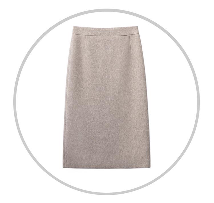 2025 Woolen High Waist A-Line Mid-Length Skirt for Women - Autumn/Winter Hip-Wrap Style