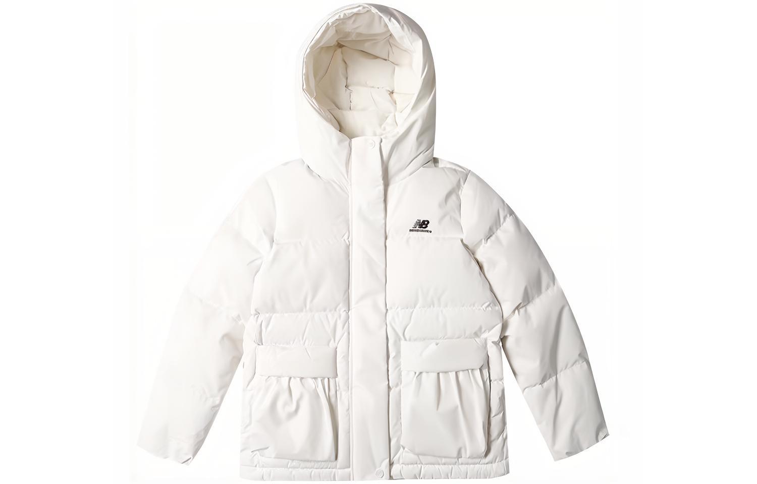 New Balance Down Jackets Women s White Hooded Moderate Other NPA4E012-IV S