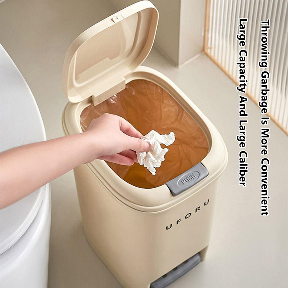 with Lid Trash Can 8/10/15/20L Waste Bin Waterproof Refuse Bin Kitchen