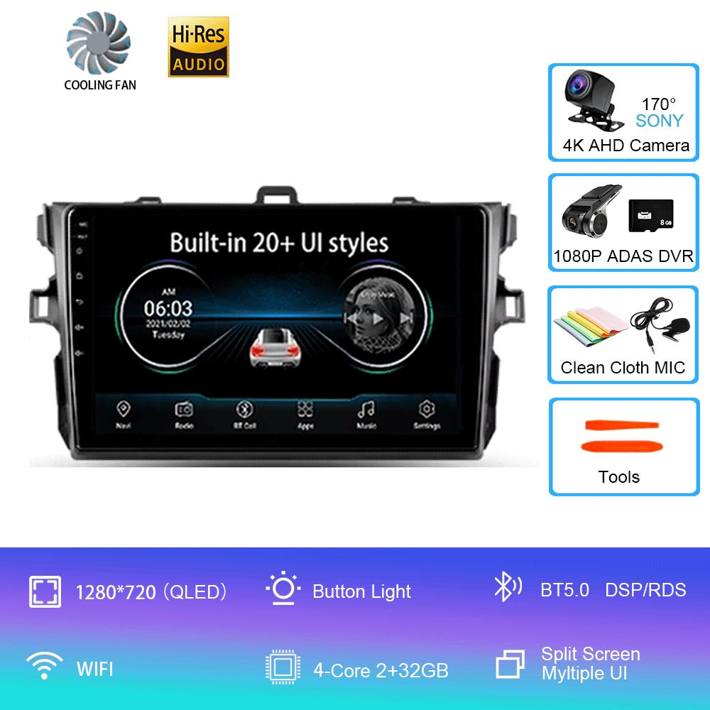 Android 14 Car Radio For Toyota Corolla 10 E140 E150 2006 - 2013  Multimedia Video Player Navigation stereo GPS  No 2din 2 din d